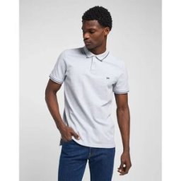 Lee Polo à Manches Courtes Piqué Sharp Grey Mele 2XL Homme