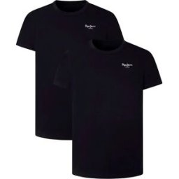 Pepe Jeans Couche De Base à Manches Courtes Pmu10976 2 Unités Black S Homme