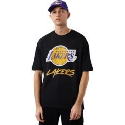 New Era T-shirt à Manches Courtes Los Angeles Lakers Nba Script Mesh Black / True Purple S Homme