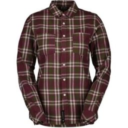 Scott Chemise à Manches Longues Flannel Fir Green / Wild Red L Femme