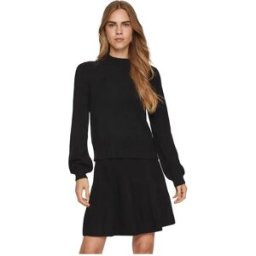 Vila Pull à Col Roulé Ril Balloon Black XS Femme