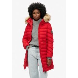 Superdry Veste Fuji Faux Fur Dark Red S Femme
