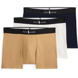Ralph Lauren Accesorios Boxers 714965507 3 Unités White / Real Khaki / Col Navy XL Homme