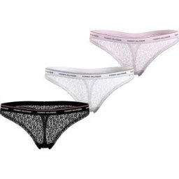 Tommy Hilfiger String Premium Essentials 3 Unités Black / White / Light Pink M Femme