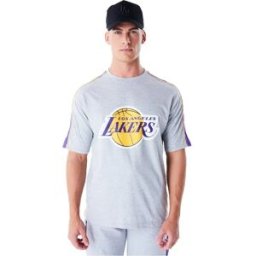 New Era T-shirt à Manches Courtes Nba Panel Los Angeles Lakers Grey Med S Homme