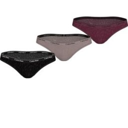 Calvin Klein Culotte 000qd5069e 3 Unités Black / Sand Trap / Mauve Wine S Femme