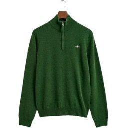 Gant Pull à Demi-zip 87213 Green XL Homme