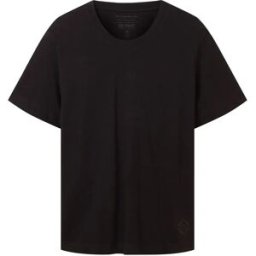 Tom Tailor T-shirt à Manches Courtes Et Col En V 1037738 2 Unités Black M Homme