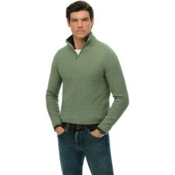 Superdry Pull à Demi-zip M6110682a Sage Green Twist L Homme