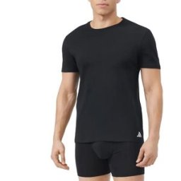 Adidas Underwear Couche De Base à Manches Courtes Active Core Cotton 3 Unités Black / Black / Bk M Homme