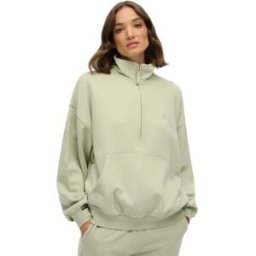 Superdry Pull à Demi-zip Studios Dusty Sage S Femme