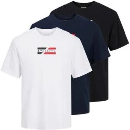 Jack & Jones T-shirt à Manches Courtes Ecorp Graphic 3 Unités Sky Captain / Black / White S Homme