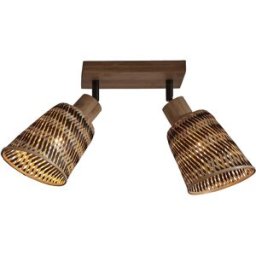 GOOD & MOJO - Plafonnier spot orientable Java - Beige - Bambou tressé