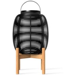 Vincent Sheppard - Lampe solaire d'extérieur Tika - Noir - Osier polyéthylène