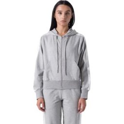 Everlast Sweat-shirt à Zip Felpa Strechech Inserts Grey Melange-Off White M