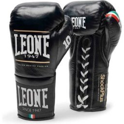 Leone1947 Gants De Boxe En Cuir Synthétique Shock Plus Black 8 oz