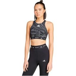 Adidas Soutien-gorge De Sport à Impact Moyen Techfit High Neck Print Black S