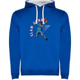 Kruskis Sweat à Capuche Slam Dunk Bicolor Royal Blue / White S Homme