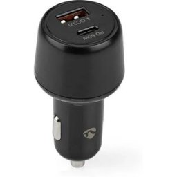 Nedis Chargeur De Voiture Usb-a &usb-c 65w Black One Size unisex
