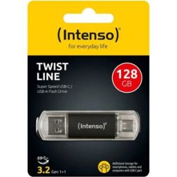 Intenso Clé Usb Twist Line Usb-c Usb-a 3.2 128gb Black One Size unisex