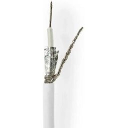 Nedis Câble Coaxial Rg58c/u 50 Ohms Double Blindage Eca Pvc 50 M White One Size unisex