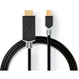 Nedis Câble Mini Displayport Ccbp37604at20 Dp 1.4 Mini Dp Connecteur M-hdmi 48 Gbps Plaqué Or 2 M Anthracite One Size unisex
