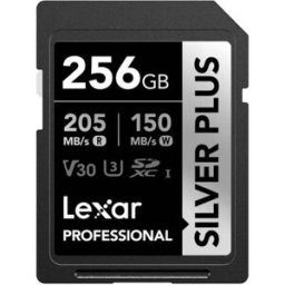 Lexar Carte Sd Professional Silver Plus 256gb Sdxc V30 Uhs-i Black / Silver One Size unisex