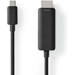 Nedis Ccgl64655bk20 Câble Adaptateur Usb-c Vers Hdmi Usb 3.2 Gen 1 4k Nickelé 2 M 60hz Black One Size unisex