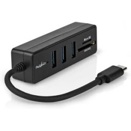 Nedis Ccgb64250bk01 Hub Usb Usb-c M-3x Usb-a F 5 Ports Usb 3.2 Gen 1 Alimenté Par Usb 5 Gbps Avec Lecteur De Carte Grey One Size unisex