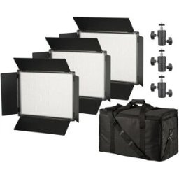 Bresser Ensemble D´éclairage à Panneau Led Bicolore Sh-bi 1200a 3 Unités Black One Size unisex