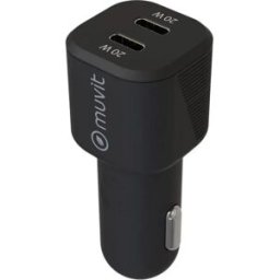 Muvit For Change Chargeur De Voiture Usb-c Pd 20w+usb-c Pd 20w Black One Size unisex