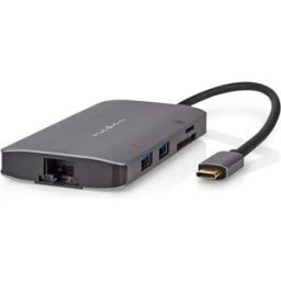 Nedis Adaptateur Usb Multiport 7 En 1 Ccbw64240at02 Usb 3.2 Gen 1 Usb-c M-micro Sd/rj45 F/hdmi/sd/usb-c F/3x Usb-a F 5 Gbps Plaqué Or 0.2 M Anthracite One Size unisex