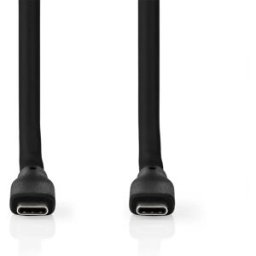 Nedis Ccgb64800bk15 Câble Usb 3.2 Gen 1 Usb-c M-usb-c M 8k@ 5gbs Nickelé Silicone 1.5 M 60w 30hz Black One Size unisex