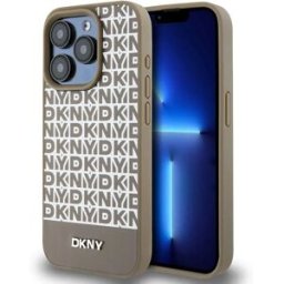 Dkny Coque De Téléphone Pu Leather Repeat Pattern Bottom Stripe Magsafe Iphone 14 Pro Brown One Size unisex