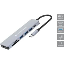 Conceptronic Hub Donn19g Hdmi Usb C Microsd Black One Size unisex
