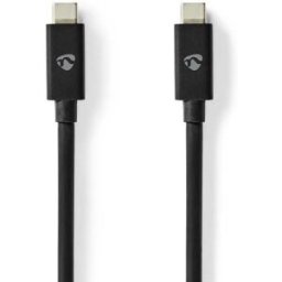 Nedis Ccgp66020bk20 Câble Usb 4.0 Gen 2x2 Usb-c M-usb-c M 8k@ 20 Gb/s Nickelé 2 M 240w 60hz Black One Size unisex