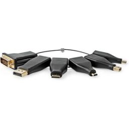 Nedis Multi-adaptateur Vers Hdmi Femelle Dp/dvi/microhdmi/minihdmi/minidp/usb-c Plaqué Pvc Or Black One Size unisex
