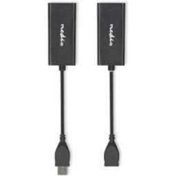 Nedis Ccgb61extbk500 Rallonge Usb 2.0 Usb-a M/f-rj45 F 480mbs Nickelé 50 M Black One Size unisex