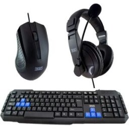 3go Clavier Souris Et Casque Gaming Combodrileh2 Espagnol Black One Size unisex