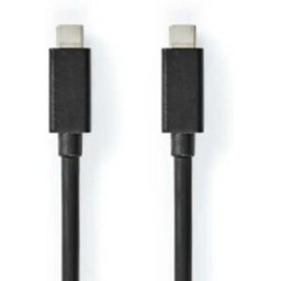 Nedis Ccgb64020bk10 Câble Usb 3.2 Gen 2 Usb-c M-usb-c M 4k@ 20 Gb/s Nickelé 1 M 100w 60hz Black One Size unisex