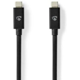 Nedis Ccgb66020bk20 Câble Usb 4.0 Gen 2x2 Usb-c M-usb-c M 8k à 20 Gb/s Nickelé 2 M 240w 60hz Black One Size unisex
