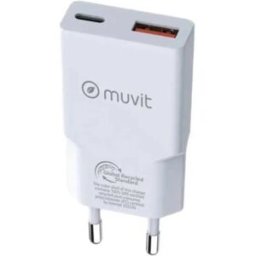 Muvit For Change Chargeur Mural Mince 1 Qc 3.0 18w+usb C Usb-c 30w White One Size unisex