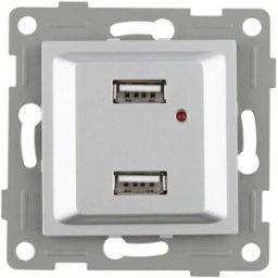 Onlex Double Usb 2.1a 250v Titanium One Size unisex