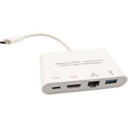 Euroconnex Adaptateur 0326 Usb-c Vers Rj45/hdmi/usb-c/usb-a White One Size unisex