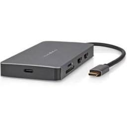 Nedis Adaptateur Usb Multiport 7 En 1 Ccbw64250at02 Usb 3.2 Gen 1 Usb-c M-micro Sd/rj45 F/sd/usb-c F/2x Hdmi/2x Usb-a F 5gbps Plaqué Or 0.2 M Anthracite One Size unisex