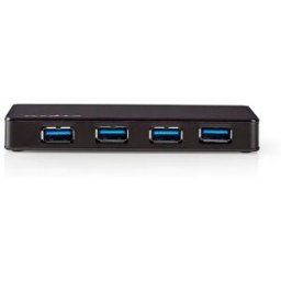 Nedis Hub Usb Uhubu3420bk Usb-a M-4x Usb-a F 4 Ports Usb 3.2 Gen 1 Alimenté Black One Size unisex