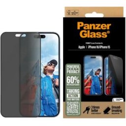 Panzerglass Filtre De Confidentialité Pour Iphone 16/iphone 15 Clear One Size unisex