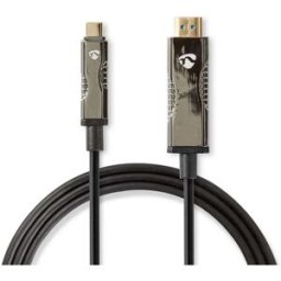 Nedis Ccbg6410bk500 Câble Usb-c M Vers Hdmi Optique Actif 18 Gbit/s 50 M Black One Size unisex