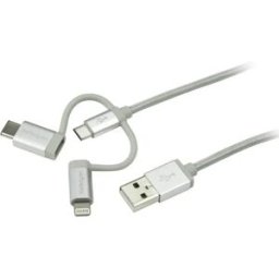 Startech Câble Usb Micro-usb Usb-c Lightning 1m Silver One Size unisex