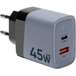 Tactical Chargeur Mural Usb-a Et Usb-c Microgrid Gan 45w Grey One Size unisex